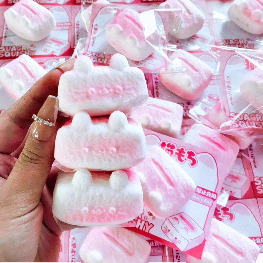 Pink Squishy Kitten Anti-Stress PU Toy – Ultra Soft and Kawaii