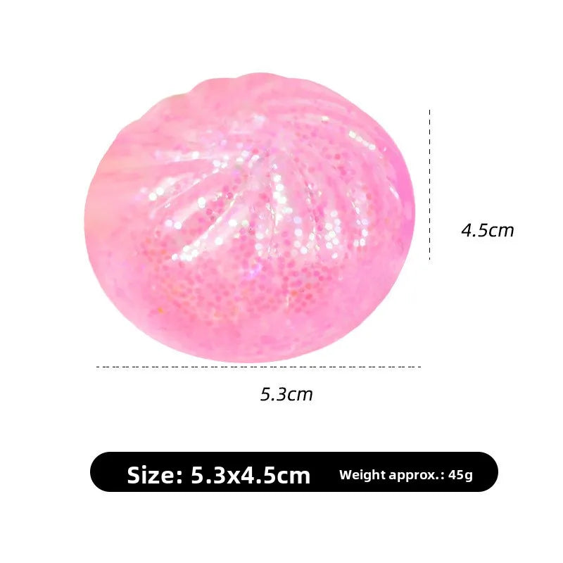 Squishy Mini Bun Kawaii Pailleté Doré – Jouet Anti-Stress à Rebond Lent