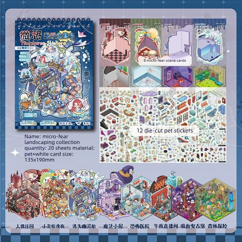 Stickers 3D Scènes Kawaii – 40 Autocollants DIY Scrapbooking