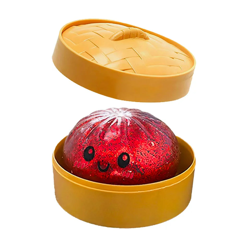 Blind Box Squishy Ravioli Pailleté – 6 Modèles Surprise Anti-Stress avec Boîte
