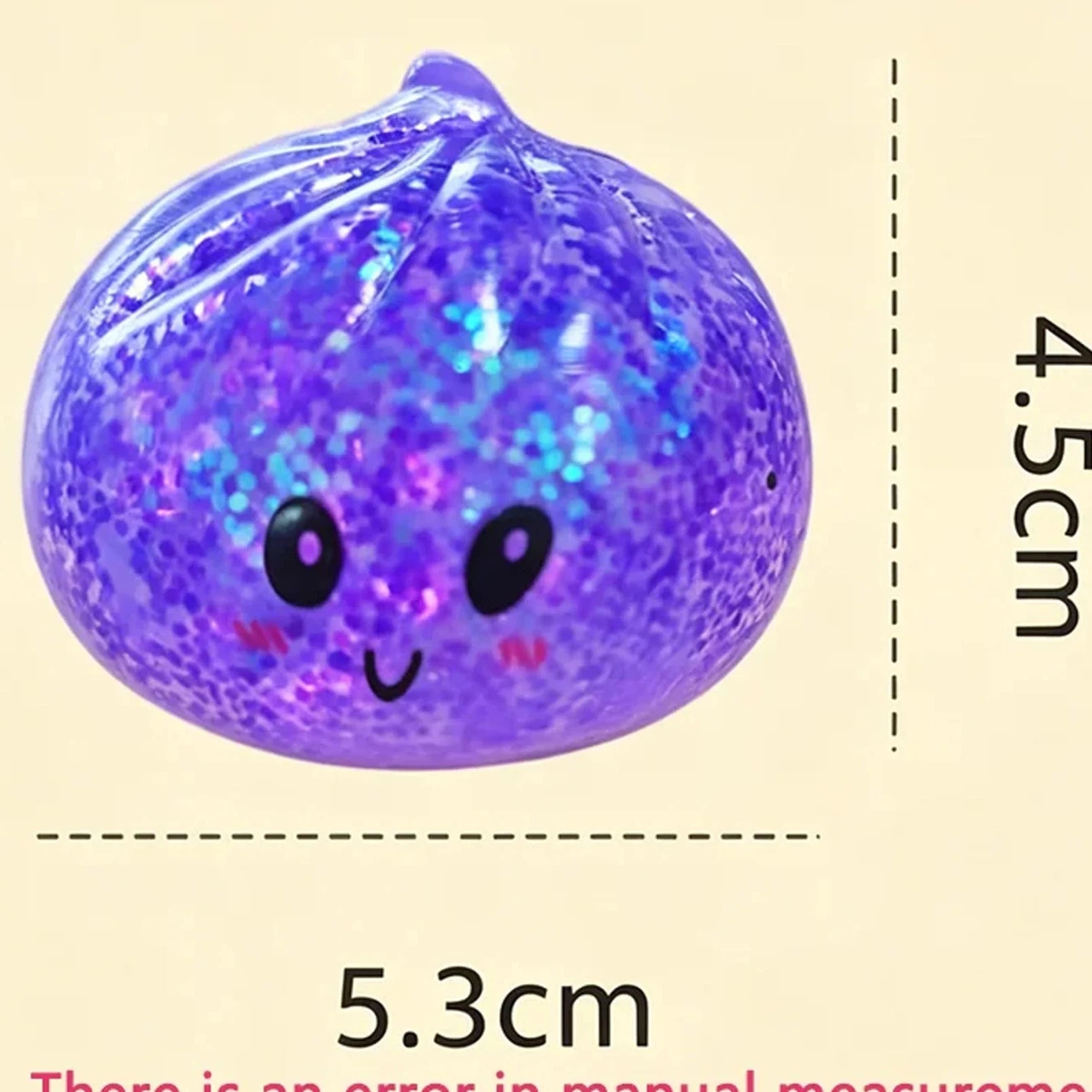 Squishy Ravioli Pailleté Anti-Stress – Jouet Sensoriel à Perles Scintillantes