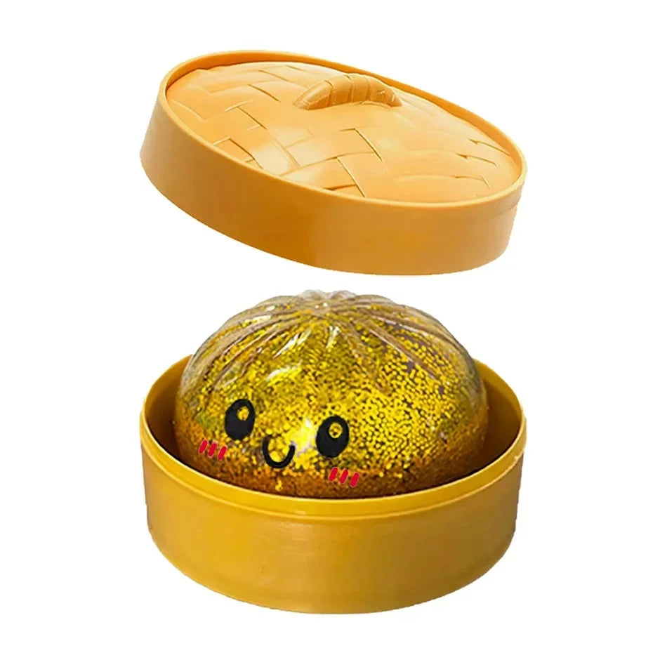 Squishy Dumpling Pailleté – Jouet Sensoriel Anti-Stress (6 modèles surprise)