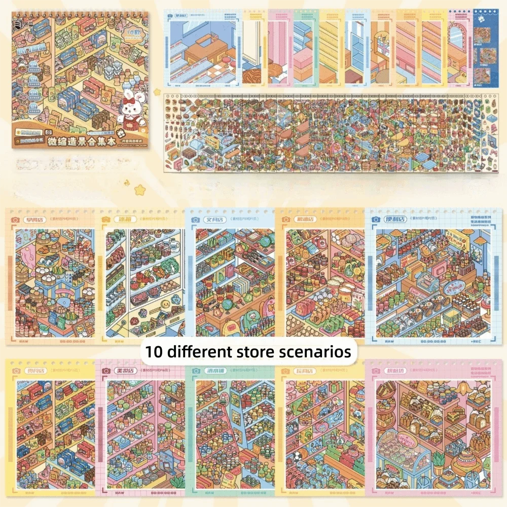 Livre d’autocollants 3D Scène Cabane – Crée ton univers miniature