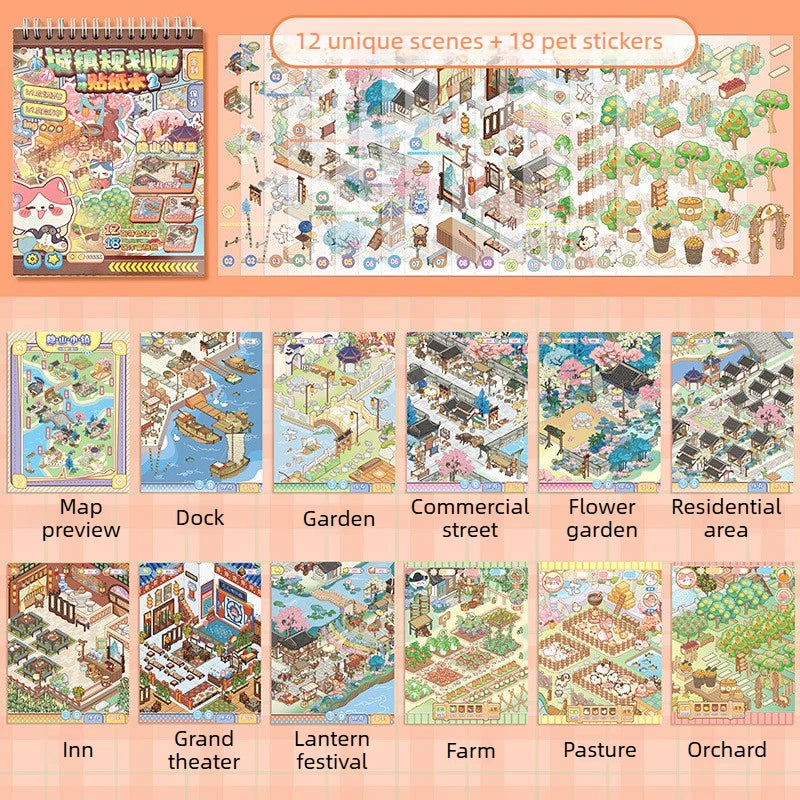 Stickers 3D Scènes Kawaii – 40 Autocollants DIY Scrapbooking