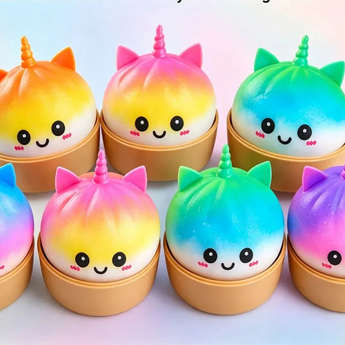 Licorne Violette Squishy Kawaii – Jouet Anti-Stress Moelleux