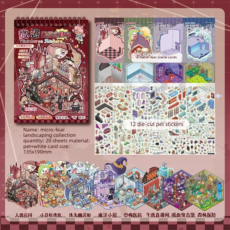 Stickers 3D Scènes Kawaii – 40 Autocollants DIY Scrapbooking