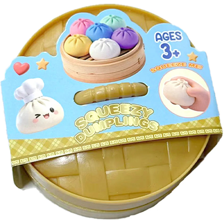 Blind Box Squishy Ravioli Pailleté – 6 Modèles Surprise Anti-Stress avec Boîte