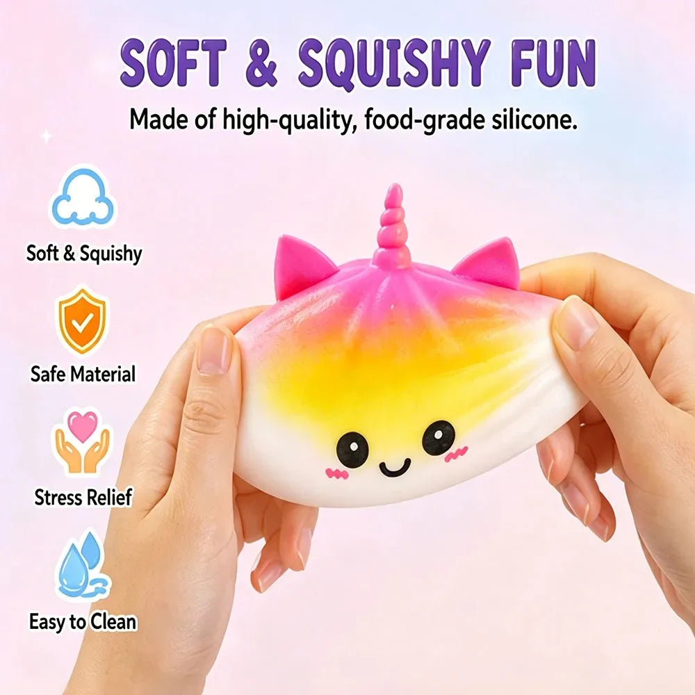 Licorne Violette Squishy Kawaii – Jouet Anti-Stress Moelleux