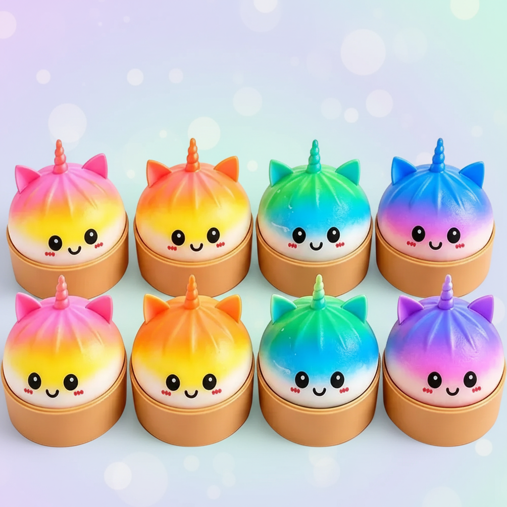 Licorne Violette Squishy Kawaii – Jouet Anti-Stress Moelleux